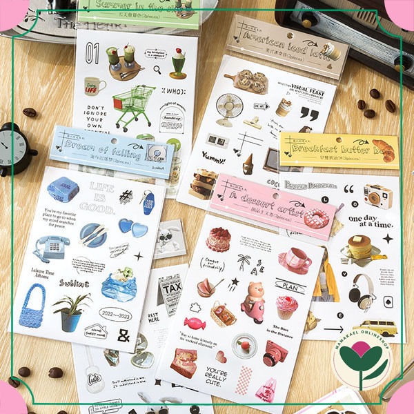 

1 set 2 lembar artistic life sticker deko stiker journal scrapbook diy aesthetic MK1639