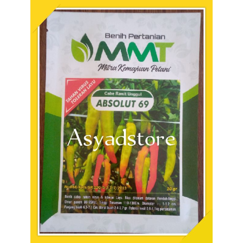 Benih cabe rawit super unggul ABSOLUT 69 MMT SEED 10 gram