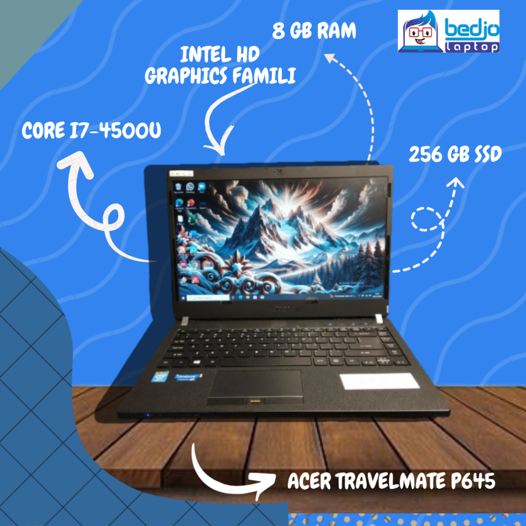 TERMURAH, Laptop Acer Travelmate P645, i7-4500U, Laptop Second Murah