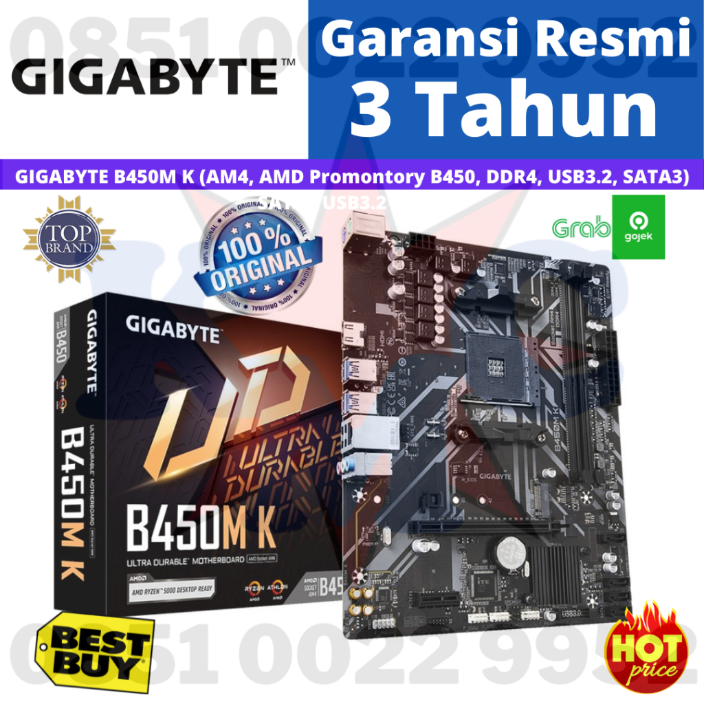 Mainboard Gigabyte B450M K SOCKET AM4 DDR4 Motherboard B450M-K Promontory B450 USB3.2 SATA3
