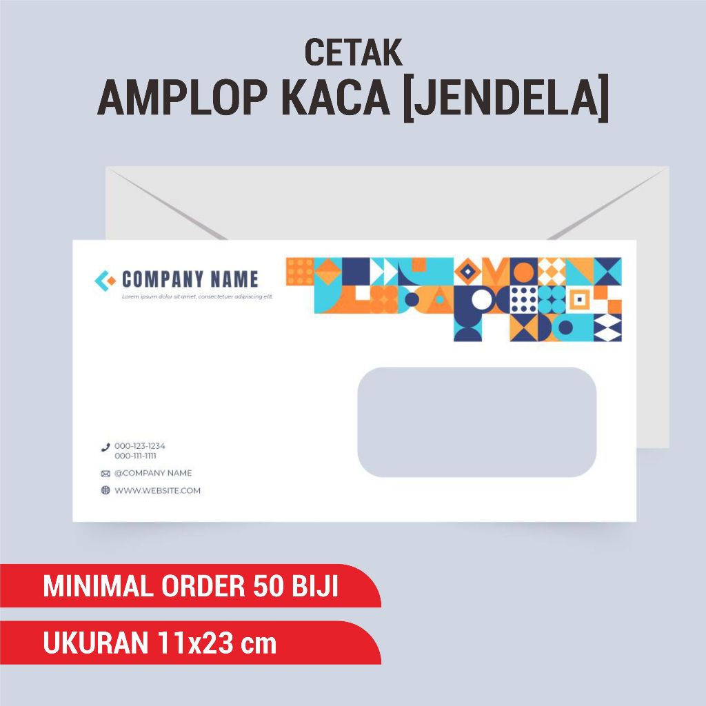 

CETAK PRINT CETAK AMPLOP JENDELA DL 90 KABINET | UKURAN 23 x 11 CM