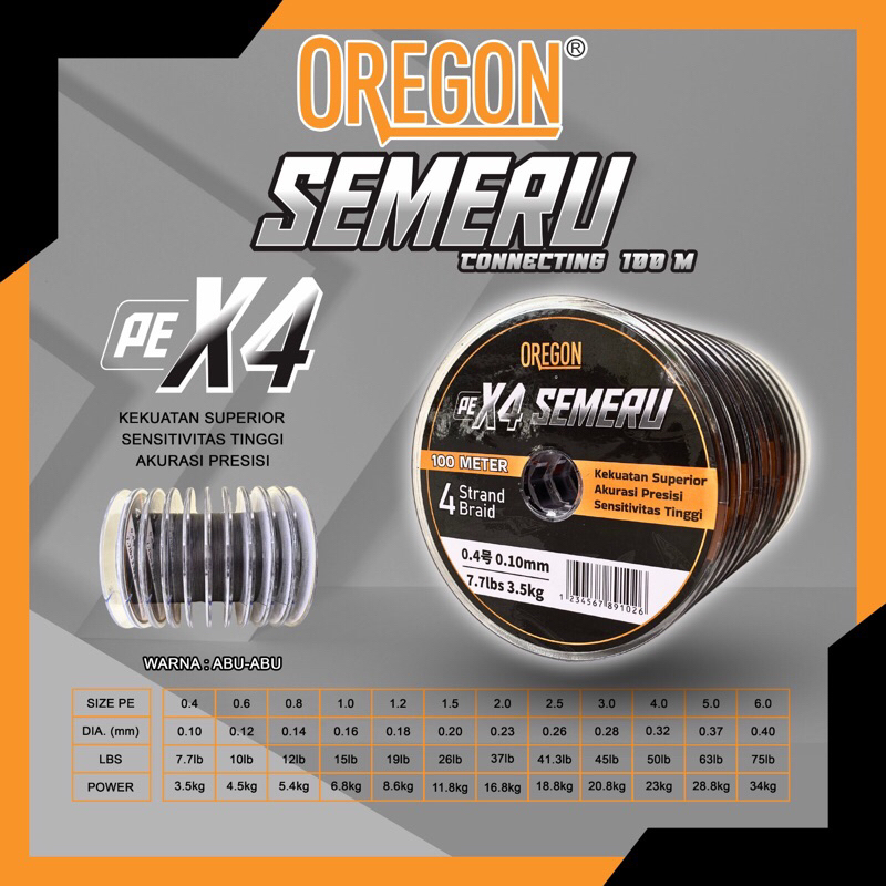 PE | Braided OREGON SEMERU X4 50M