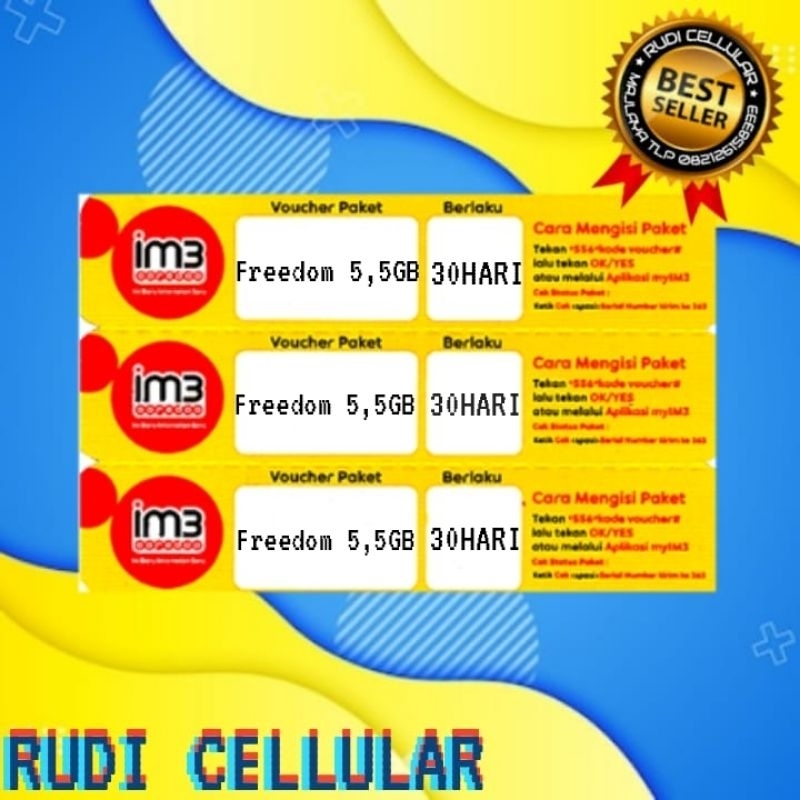 VOUCHER FISIK KUOTA INDOSAT/IM3 5,5GB FREEDOM