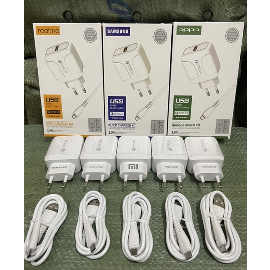 Charger Cepat Branded FT88 Cas casan HP Kabel Micro USB 2 Quick Charger Kit Cocok Untuk HP Dengan Co