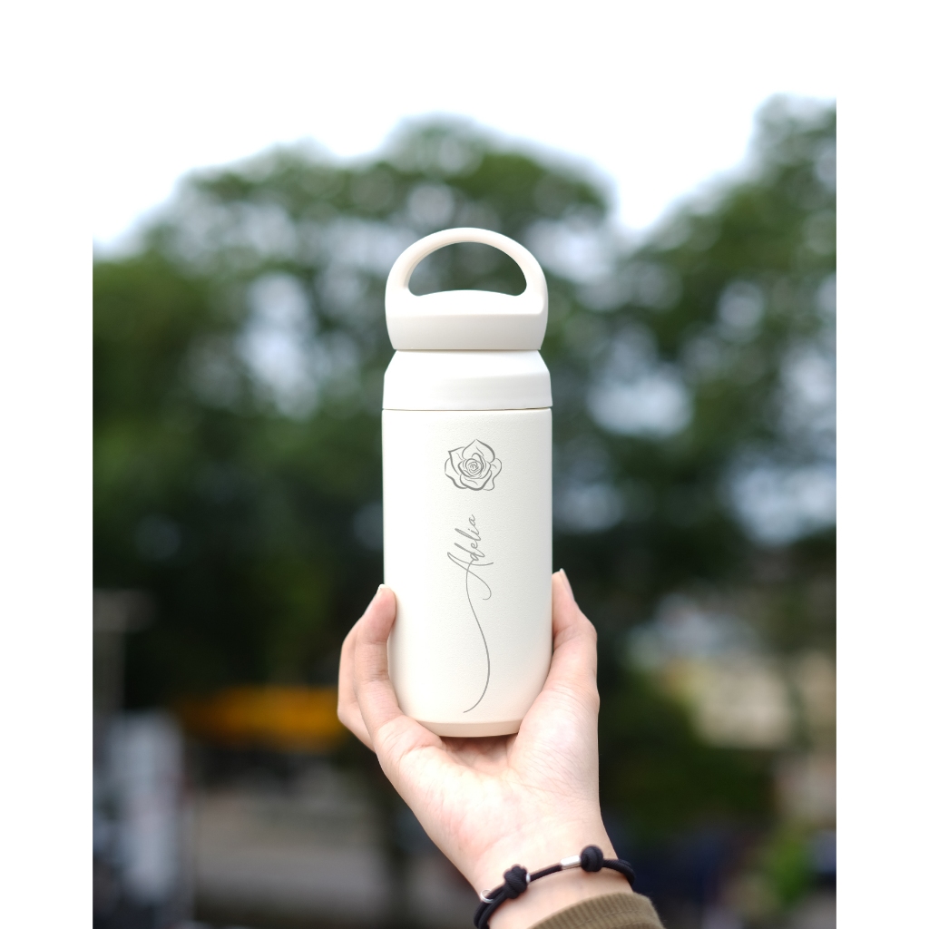 TUMBLER AIKO WHITE PRINT NAMA / BOTOL AIR PANAS / TERMOS / BOTOL MINUM CUSTOM / Box Tumbler /DEMON S