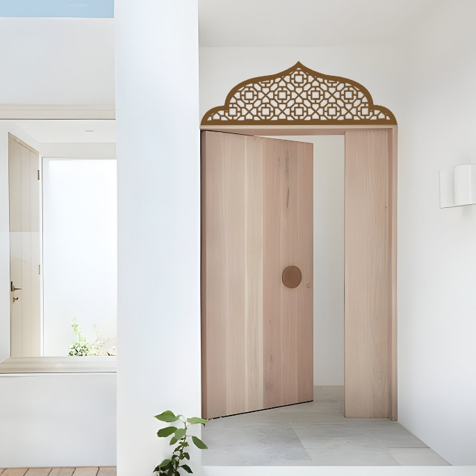 Hiasan Ornamen Pintu Mushola Rumah | Krawangan Pintu Mushola V3