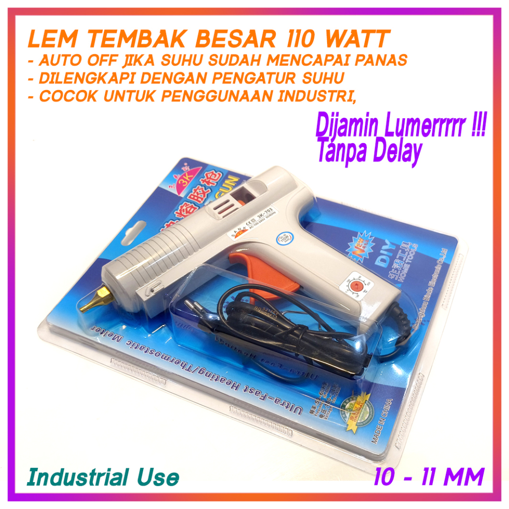 

Alat Lem Tembak PUTIH Glue gun 110W 110Watt Hot Melt Gun BESAR TERBAIK