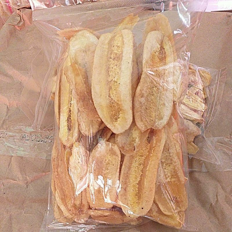 

Keripik pisang kepok gurih 280gr.kripik original asin