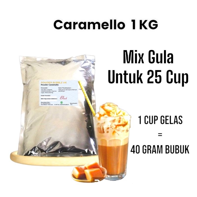 

Bubuk CARAMELLO 1 KG - Powder Drink Minuman ( Mix Creamer + Gula )