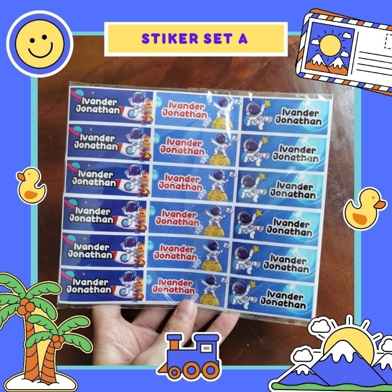 

STICKER LABEL SET A (BISA UNTUK BUKU, KOTAK PENSIL DLL) - BEBAS CUSTOM SUKA SUKA