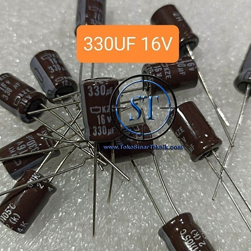 X10 Capasitor Elco 330uf 16v 330uF/16 330/16 Elko 330uf 16V 330uF 16v Elko Kapasitor 330 Mikro 16V