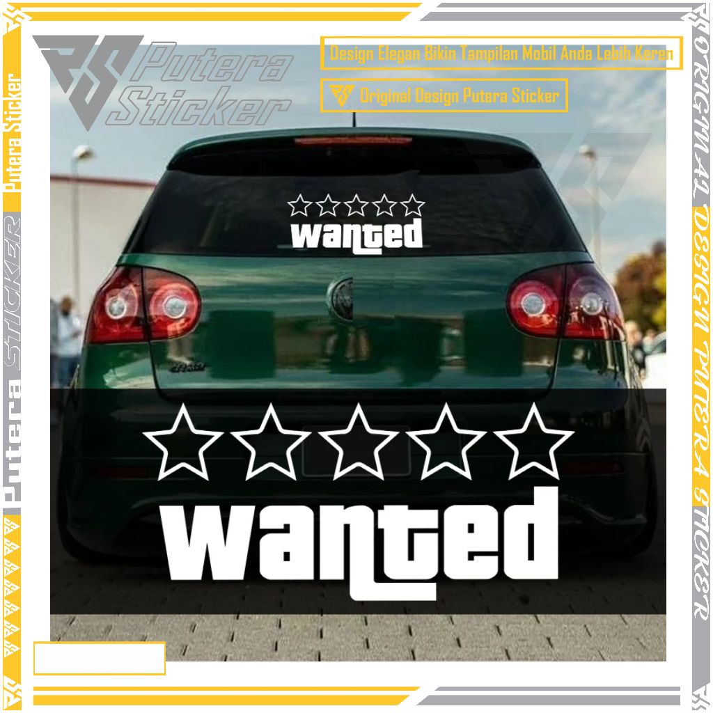 cutting stiker mobil wanted stiker kaca mobil tulisan wanted keren