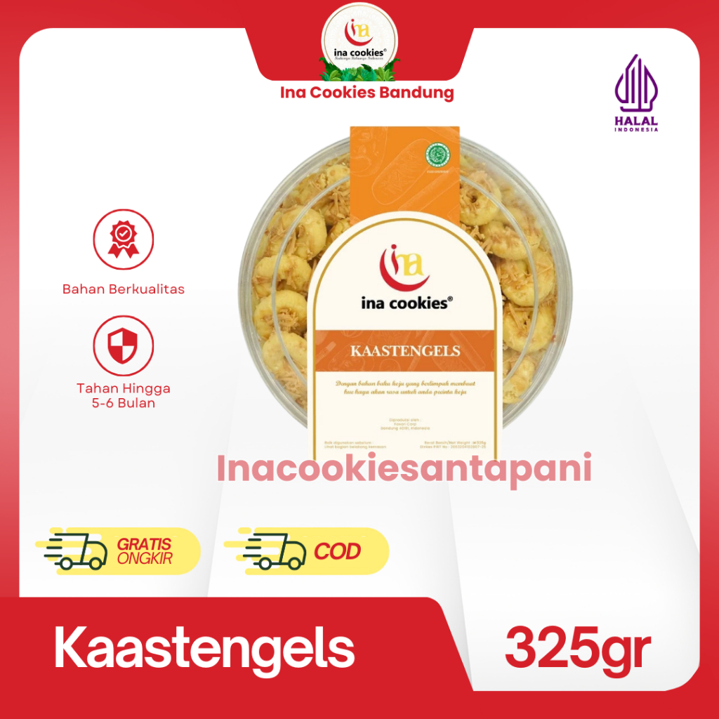 

Ina Cookies Kue Kering Premium Kaastengels Toples Reguler