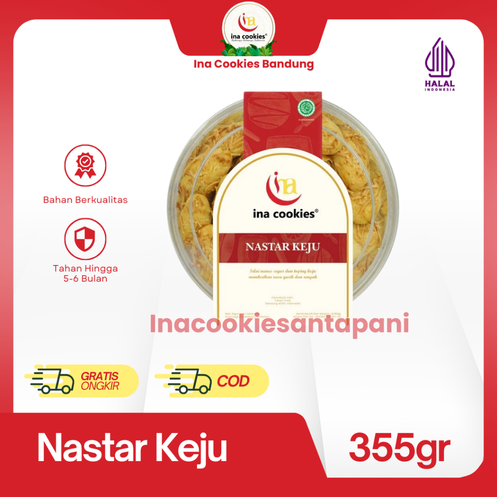 

Ina Cookies Kue Kering Premium Nastar Keju Toples Reguler