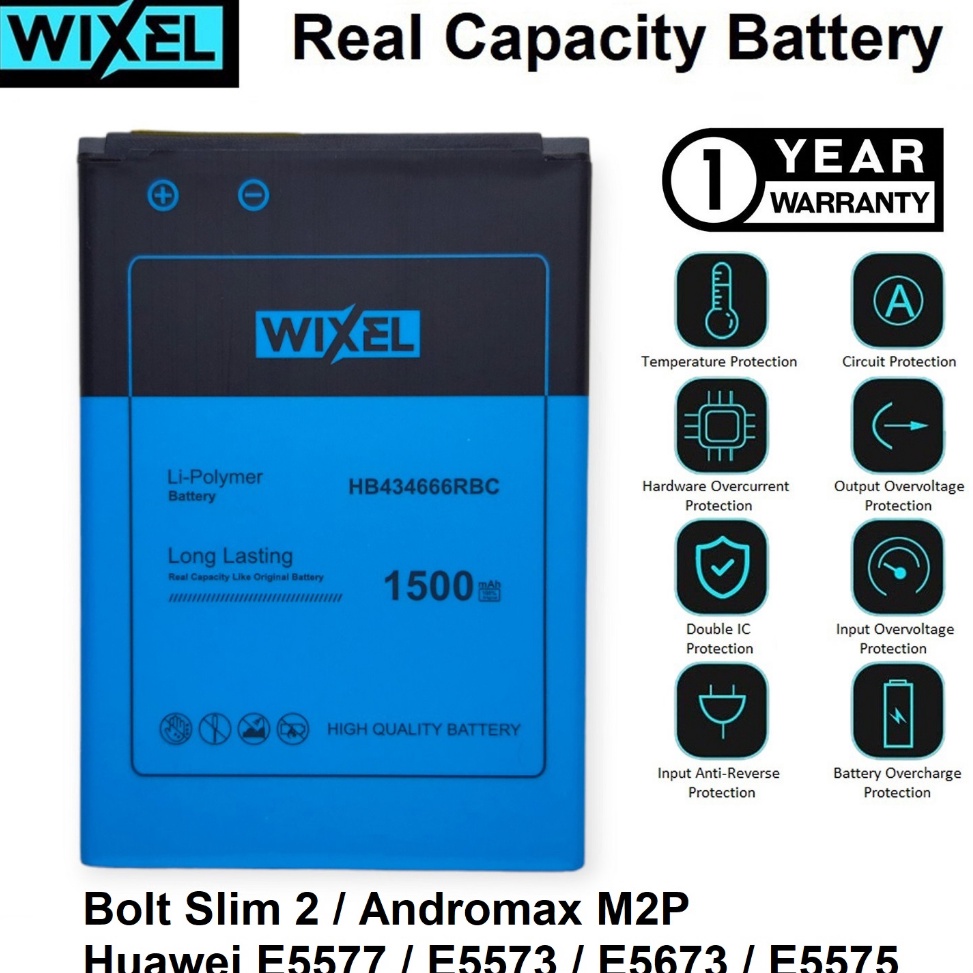 ART S73S WIXEL Baterai Modem Bolt Slim 2 Andromax M2P E5577 E5573 E5673 E5575 HB434666RBC Battery Batrai Batre Original Double Power Dual Smartfren Huawei