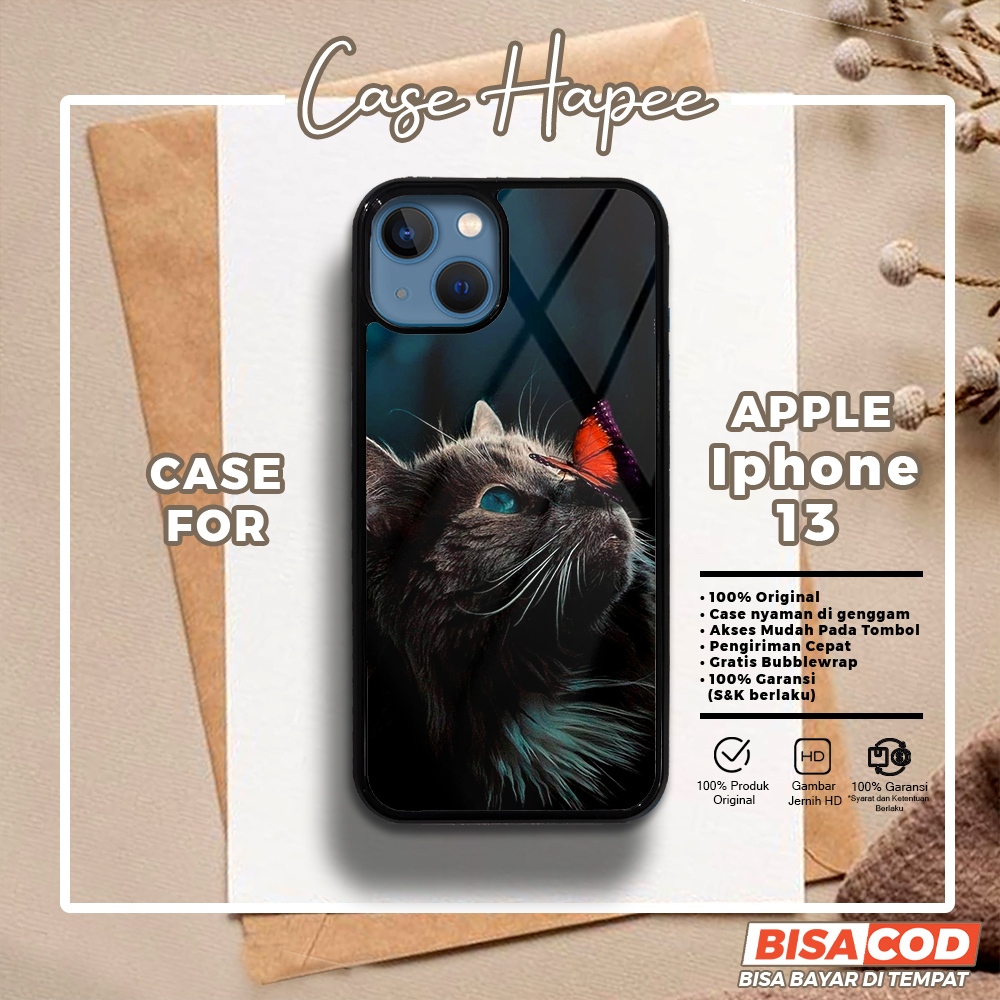 Case Iphone 13 Casing Iphone 13 [MEOW] Casehapee Case Glossy Case Aesthetic Custom Case Premium Soft