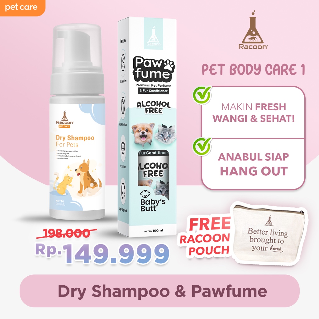 RACOON Pet Body Care 1 DRY SHAMPOO & PAWFUME