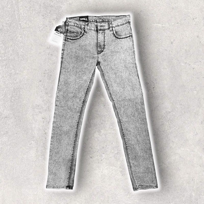 Celana Jeans Starboy cowok Panjang Slimfit Putih Grey