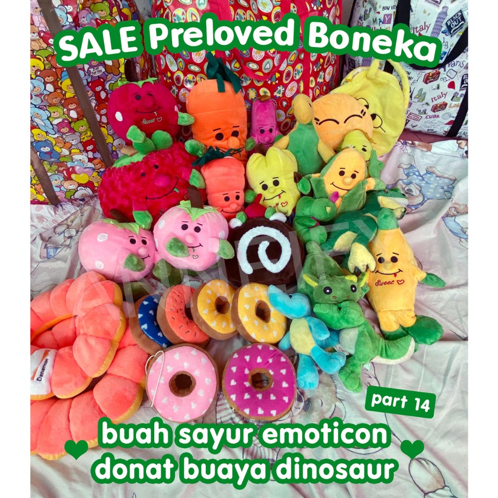 Boneka Binatang Animal Sayur Buah Fruit Veggie Vegetable Paprika Stroberi Jagung Corn Pisang Banana 