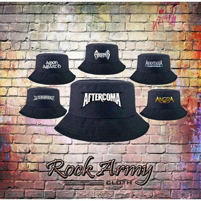 Topi Band | Bucket Hat | Topi Hitam | Topi Pria | Overkill | RHCP | The Police | RATM | One Ok Rock 