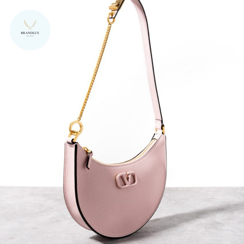 VALENTINO Mini vlogo hobo bag grained leather