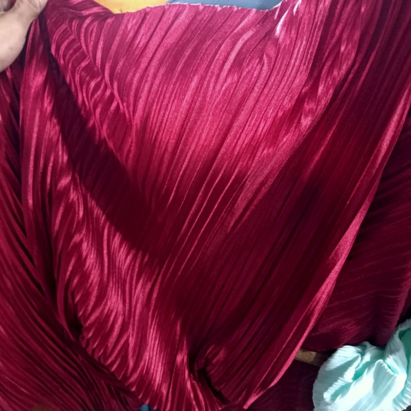 Kain Plisket - Kain Plisket Premium - Kain Rok Plisket - Kain Plisket Lime Rzt | Harga Per Setengah 