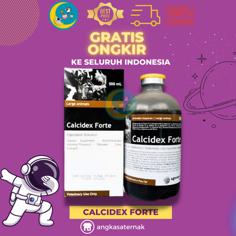 Calcidex Forte 500 ml - Obat Ketosis Milk Fever Ambruk Hewan Ternak