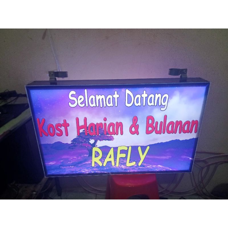 

Neon box akrilik ukuran 80x60