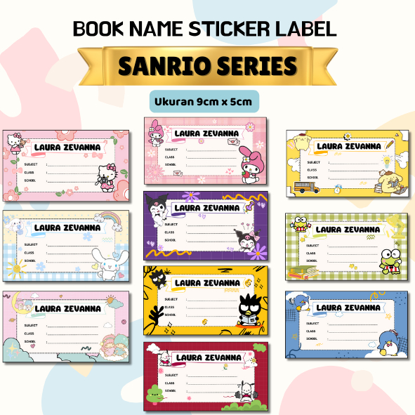 

PART 2/ Sticker Label Buku Pelajaran Custom Nama/ SANRIO SERIES/SANRIO KARAKTER