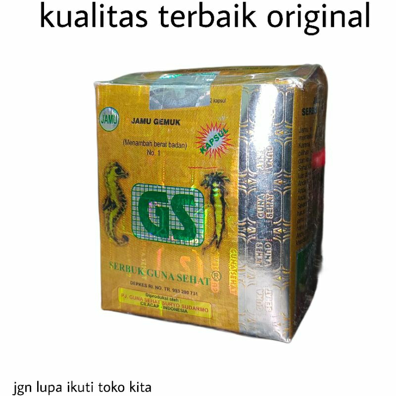 GS Kapsul Gemuk Badan no 1 Original isi 24 Sachet