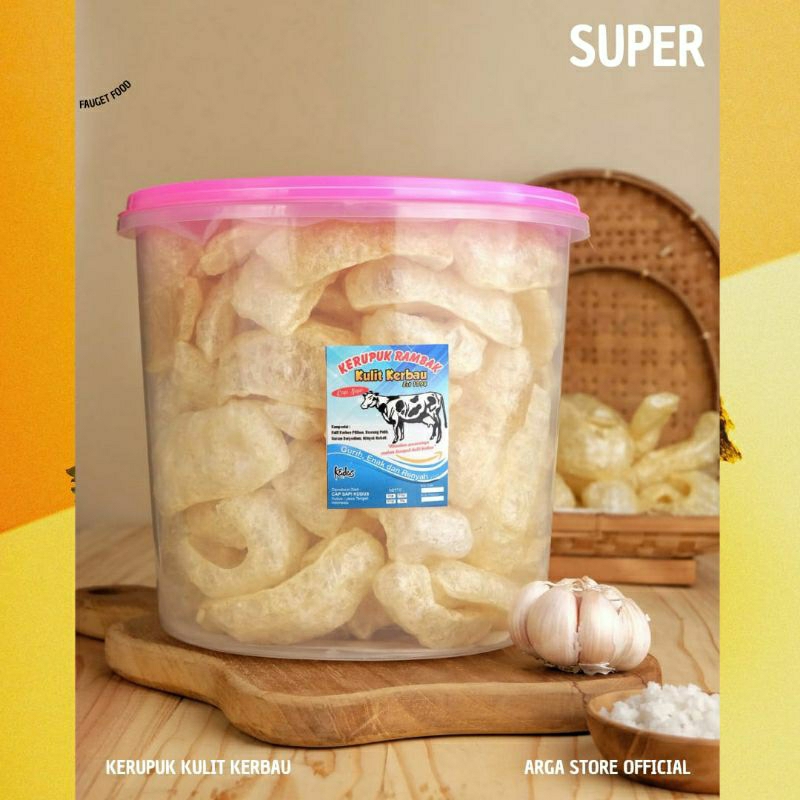 

Kerupuk Kulit Kerbau Toples 5 Liter Snack Cemilan Rambak Krupuk Kerbau