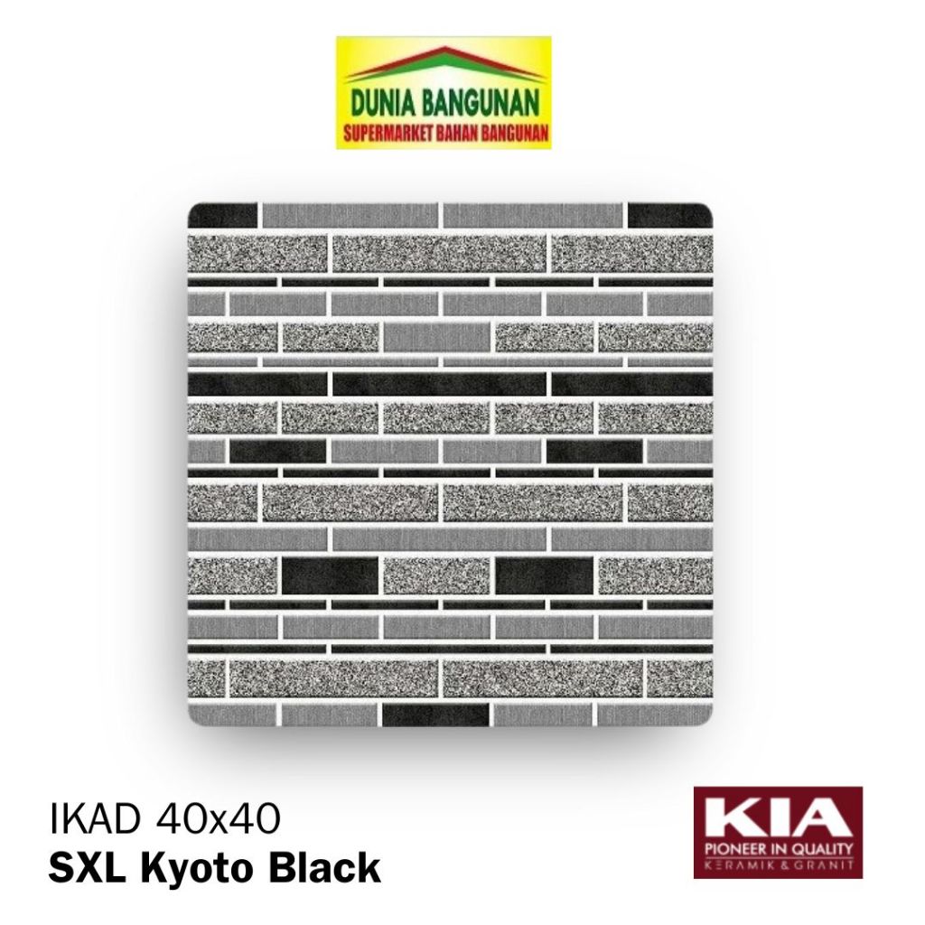 IKAD SXL Kyoto Black 40X40 Keramik Lantai