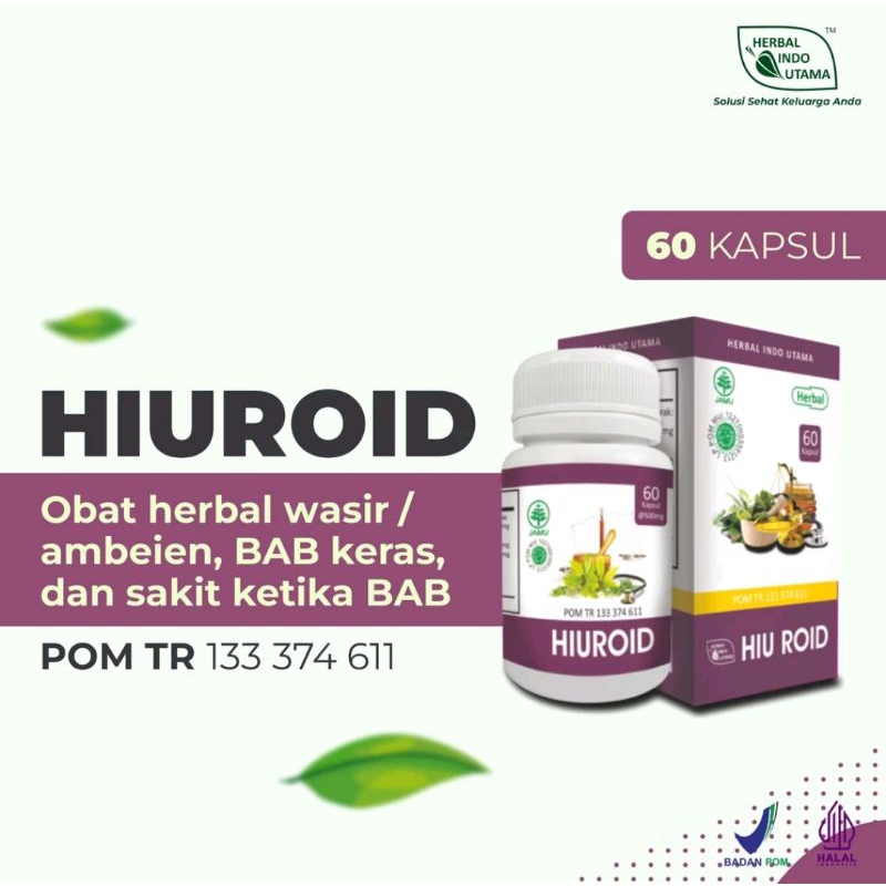 HIUROID Kapsul Herbal Wasir Dan Ambien Isi 60