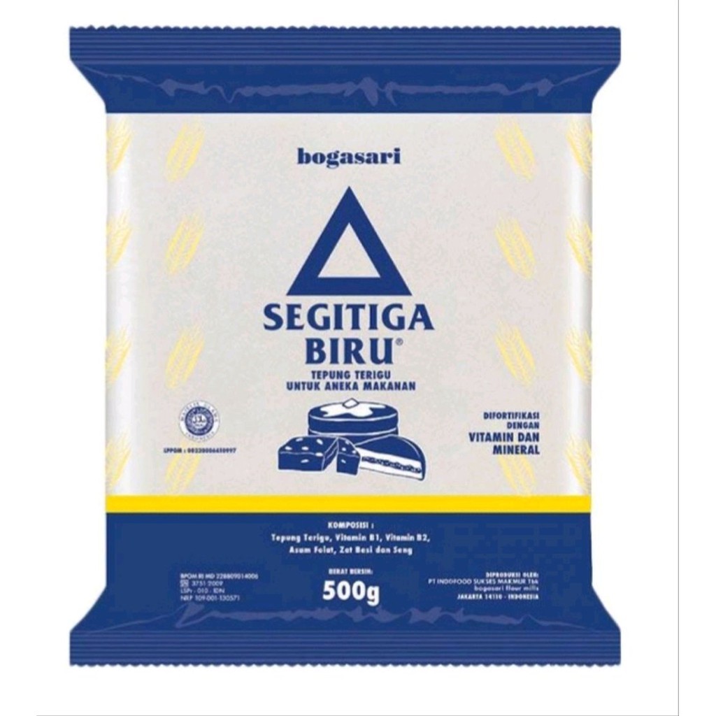 

Tepung Terigu Segitiga Biru 1 Karton ukuran 1/2 kg (500 gram)