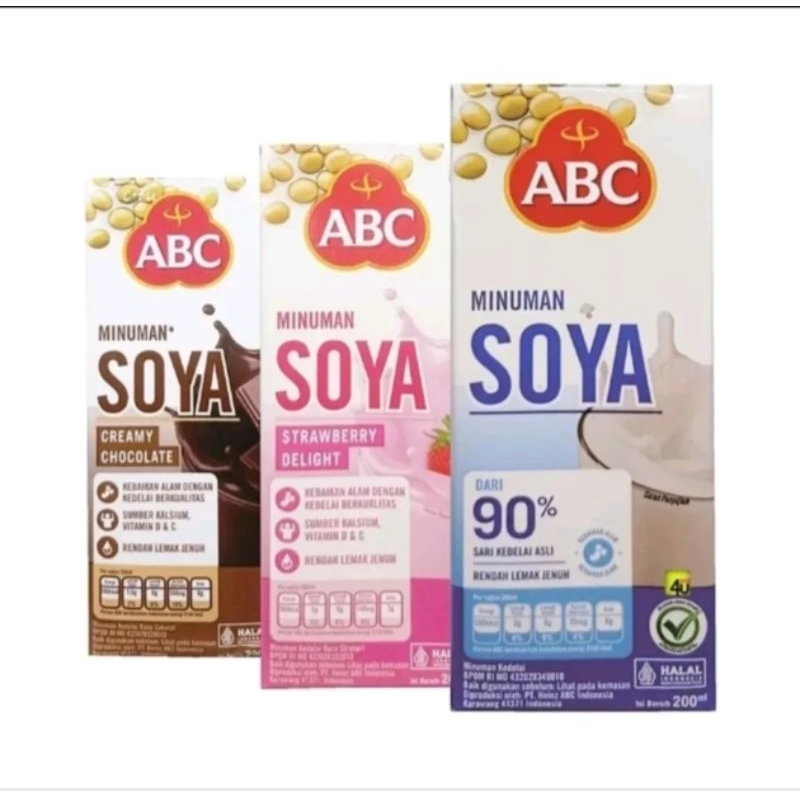 

SUSU SOYA ABC UKURAN 200ML, ADA 3 PILIHAN RASA