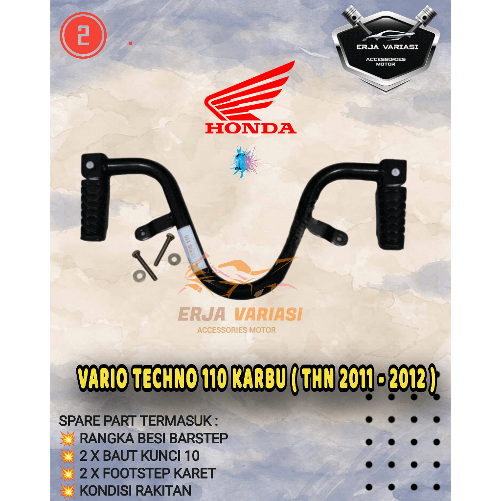PIJAKAN KAKI DEPAN MOTOR MATIC BASTEP FOOT STEP VARIAN HONDA VARIO TECHNO 110 KARBU