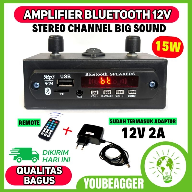 Amplifier mp3 bluetooth rakitan 12V stereo