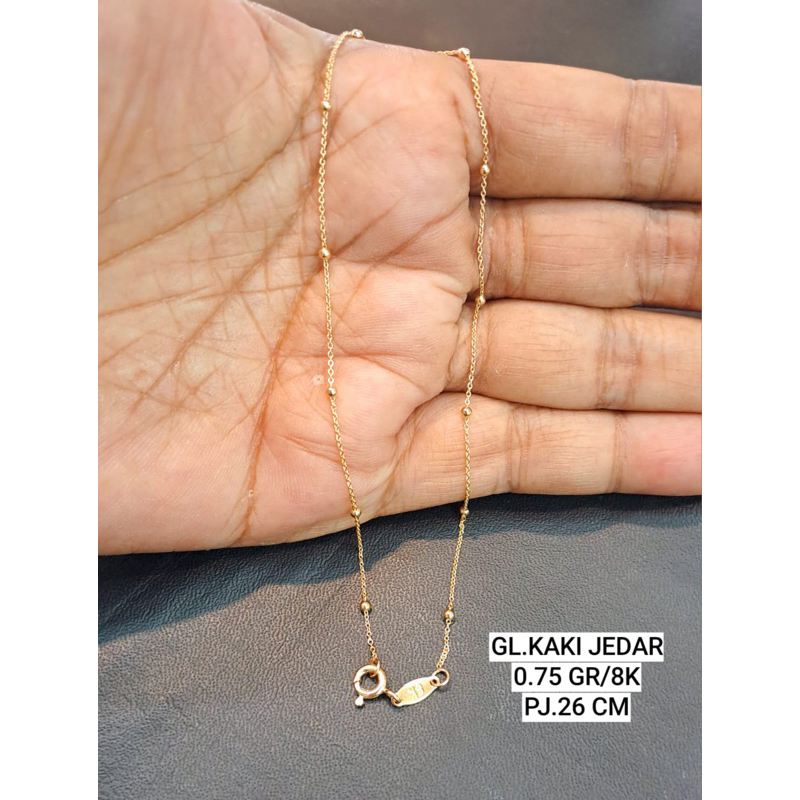 Gelang kaki jedar ubs berat ringan kadar 375 8k