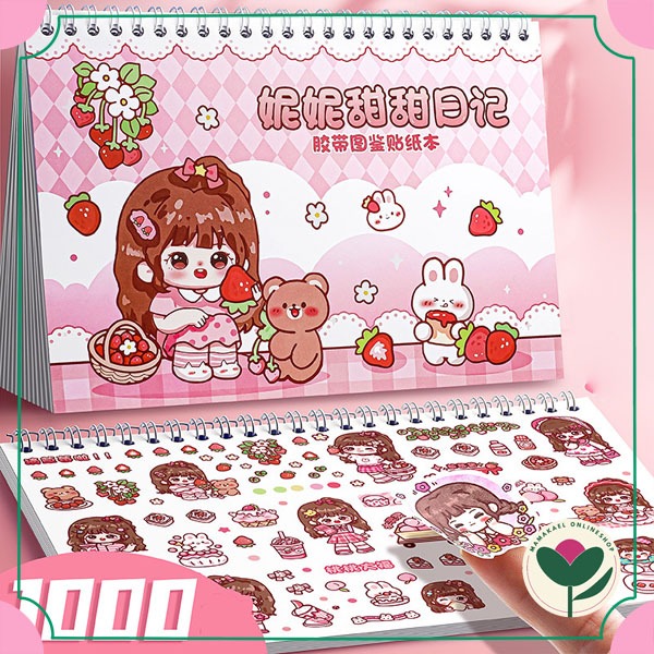 

1 buku isi 20 lembar sticker ukuran A5 karakter nini lucu cute kawai dekorasi jurnal diary MK1462