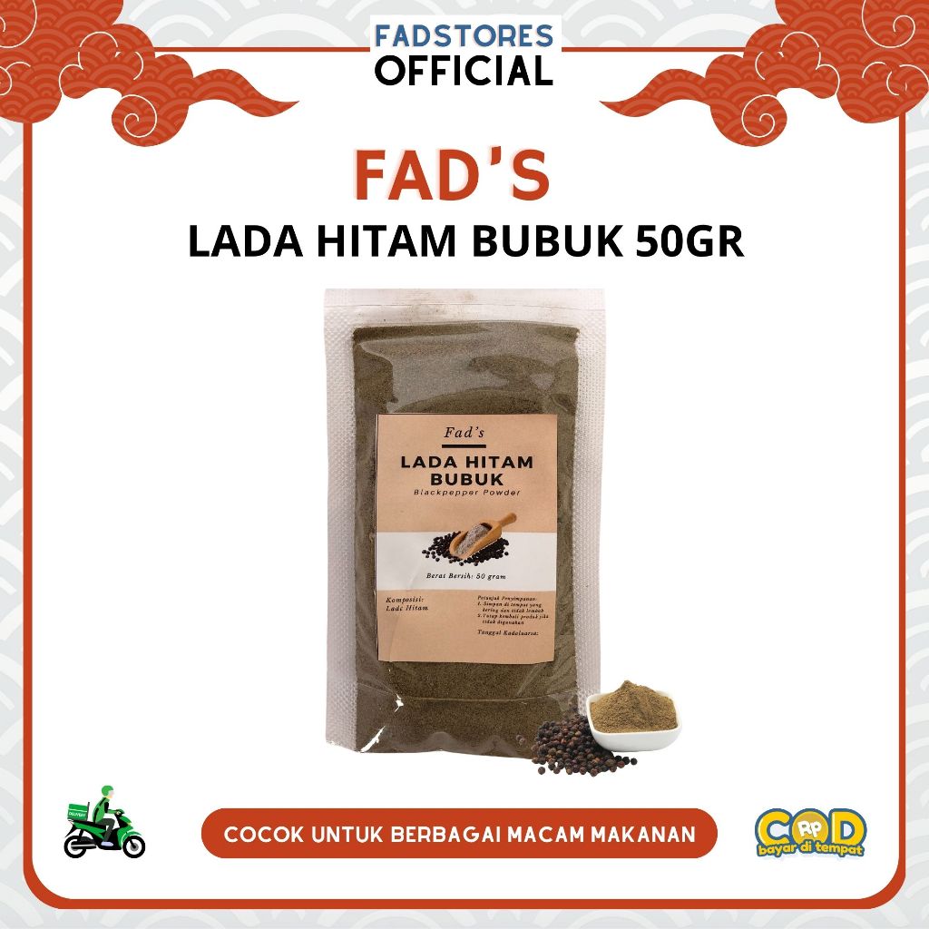 

Lada Hitam Bubuk 50gr - Blackpepper Powder 50gr - Fad's Rempah Bubuk - Rempah JSR