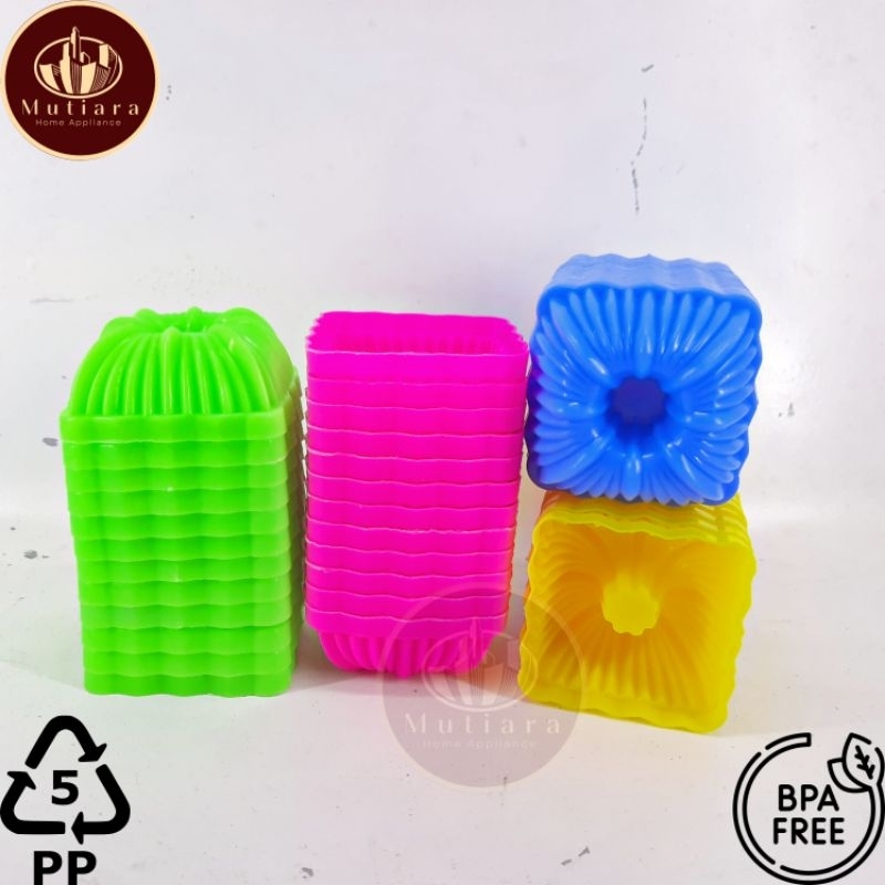 [12pcs] Cetakan Agar Putu Ayu Kotak Putu Ayu Bulat | Cetakan Plastik | Bunga Mawar Bunga Tulip | Cet