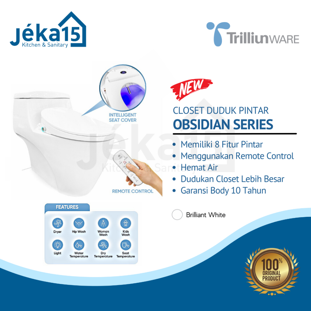 TRILLIUNWARE OBSIDIAN SERIES CLOSET DUDUK PINTAR