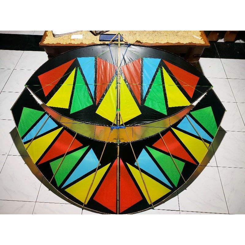 Layangan Pegon Cèpèr Sayap Mentah 150 cm fulset (dinamo,lampu,kipas) sudah diseting dan bonus sendar