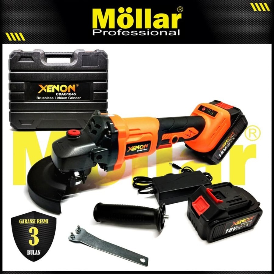 XENON CDAG1845 Mesin Gerinda Cas Charger 18V Cordless Angle Grinder Gerinda Baterai Xenon CDAG 1845