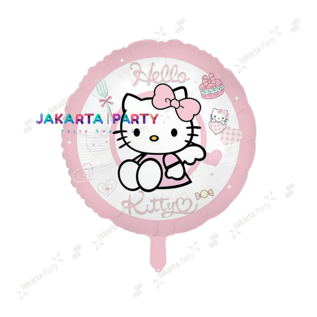 Balon Bulat Hello Kitty / Balon Foil Hello Kitty / Balon Hello Kitty