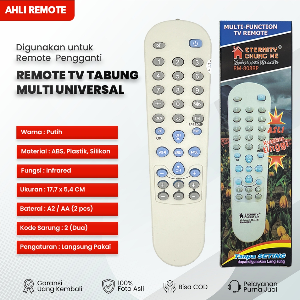 Remote TV Ichiko Tabung Multi Universal / Remot TV Tabung Votre Niko