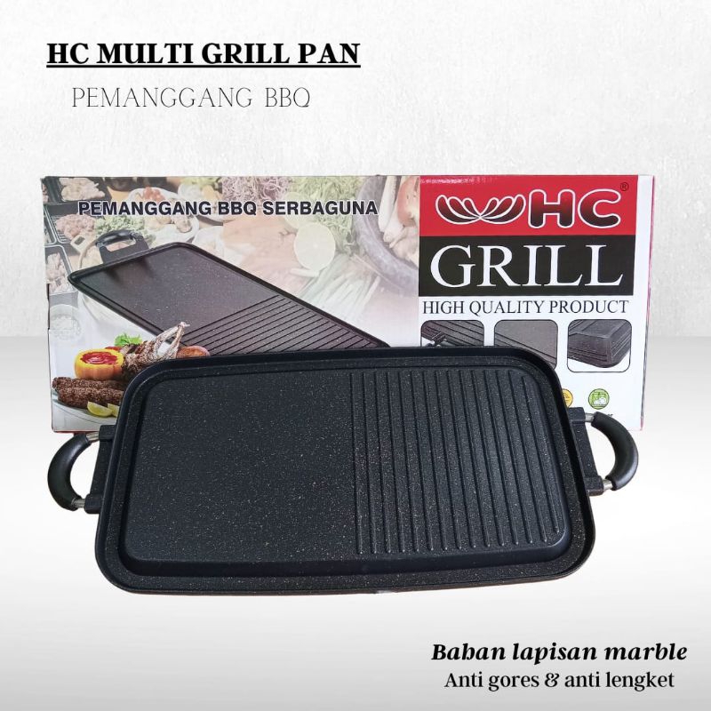 Grill Pan Pemanggang Multi Grill Pan Alat Pemanggang Daging Wajan BBQ Grill Pan Anti Lengket