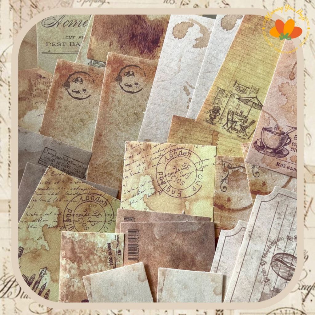 

5pcs vintage paper story kertas memo retro journaling journal kit scrapbook scrapbooking Kertas tema vintage - dekorasi journaling & scrapbook album