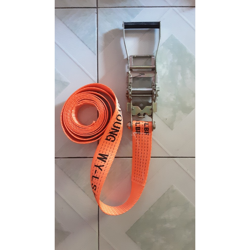 kepala besi trek belt rachet tie down tali krek + tali langsung tanpa cantolan