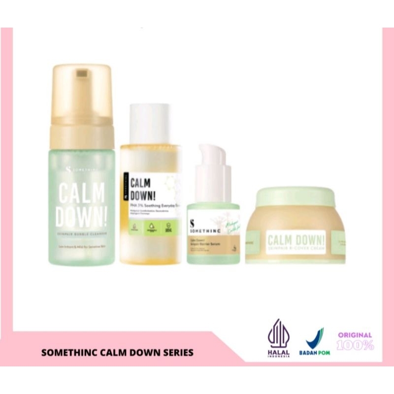 Somethinc Calm down series, moisturizer calm down, serum calm down, ampoul calm down, facial wash ca